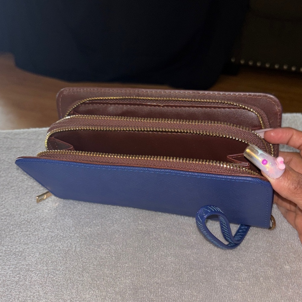 Elegant Blue and Brown Women's Wallet